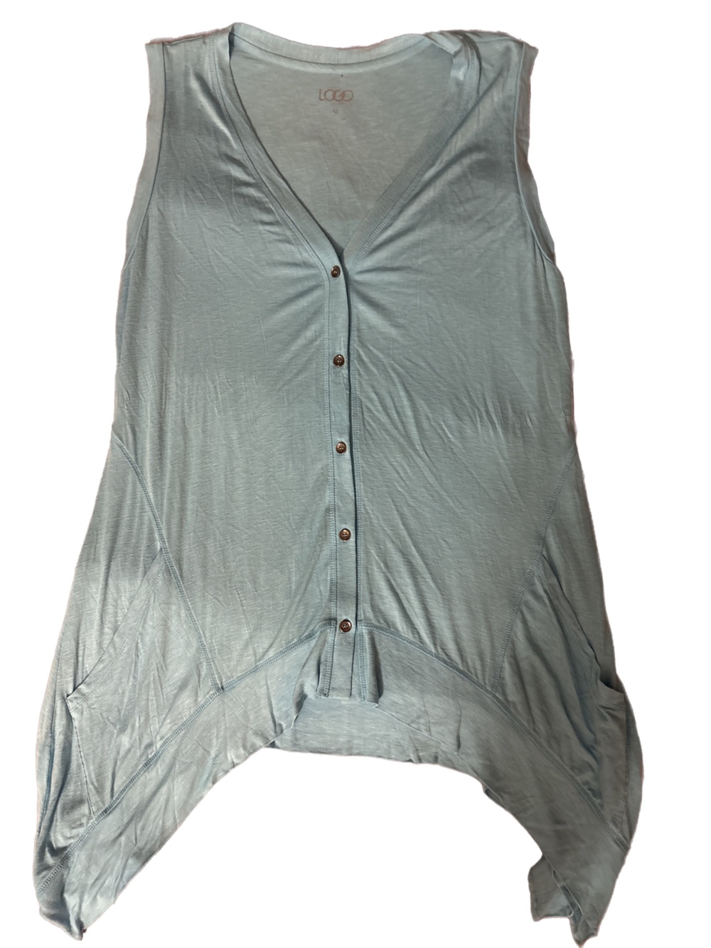 Logo Athletic Women's Light Blue Button-Down Casual Shirt